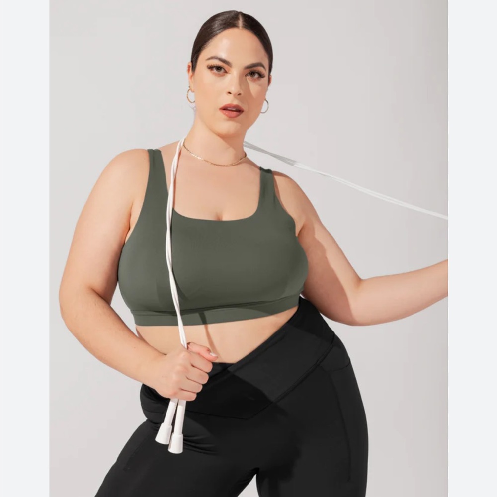 POPFLEX Dark Sage Tone Sports Bra